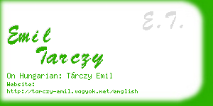 emil tarczy business card